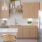 Beige Elm Cabinets with White Quartz Countertops and Subway Tile Backsplash 